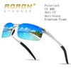 Aoron Polariserade solglasögon Mens Sports Driving Sun Glasses UV400 Protection Aluminium Frame Mirror Solglasögon Goggle Vintage 240124