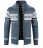 Herren Strickjacke Herbst Winter Stehkragen Zipper Pullover Mantel Jacke Männliche Kleidung Baumwolle Dicke Warme 240130