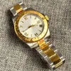 Orologi da polso 40mm SUB 200M Orologio meccanico da uomo Giappone NH35 Movt Quadrante argento Numeri romani Data di calendario Bracciale in oro bicolore 904L