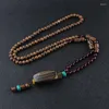 Strand Vintage Boeddhistische Rozenkrans Kralen Ketting Boheemse Lange Trui Keten Handgemaakte Houten Kralen Kettingen Voor Vrouwen Mannen Souvenir Geschenken