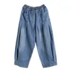 Workowate ponadgabarytowe dżinsy kobiety dżinsowe spodni krzyżowe żeńskie spodni haremowe spodnie Bloomers Mom szerokie nogi dżinsy 240118