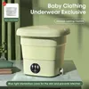 Machine à laver Portable pliante avec sèche-linge, seau pour vêtements, chaussettes, sous-vêtements, Mini lave-linge de nettoyage, dortoir de voyage 240131