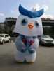 En gros géant taille personnalisée bleu videur gonflable hibou de nuit joli ballon animal pour la décoration d'événement 3/4/6 m de haut