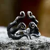 Cluster Rings BEIER 2024 Unique Design Octopus Beard Ring Special Shape Men's Stainless Steel Punk Biker Jewelry Wholesale