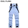 OULYLAN SKI PANT HIVE-ALAIST MENIPAL THELOWARY نساء البالغين تزلج سراويل التزلج على الجليد ارتداء سروال ثلج مقاوم للماء مدافئين 240122