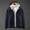 Lamb wool hoodie men's lamb hooded hoody Cashmere sweatshirts plus velvet thick elderly large size winter clothing L8xl 240127