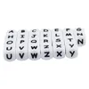 50Pcs 12mm Glow In the Dark English Alphabet Letter Beads Luminous Silicone Letters Beads for Baby Teething Chew Toy Shower Gift 240123