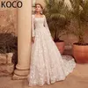 Macdougal Square Twiber A-Line Wedding Dress Lace Lace Long Sleeves Court Train Vestidos de Novia Custom Made for Women 240201