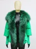 Cappotto invernale da donna caldo oversize collo in vera pelliccia di volpe capispalla di lusso spesso moda 90% piumino d'oca 240125