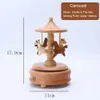 Carousel Music Box Wooden Music Box Wind Up Cartoon Musical Boxes For Girls Christmas Birthday Gift Or Desk Decoration Ornament 240118