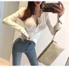 Mulheres camisetas Primavera Top Sexy Camisa Mulheres Elasticidade T-shirt Estilo Coreano Tee Mulher Roupas Slim Tshirt Feminino Skinny Manga Longa Tops