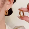 Hoop Earrings Autumn And Winter Vintage Elegance Coffee Color Circle Small Design High Grade Exquisite Light Luxury