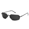 Sunglasses Matrix Polarized Women Men 2024 Y2k Rectangular Style Anti Blue Light UV Driving Glasses Punk Rave Party Shades