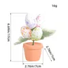 Dekorativa blommor Easter Simulated Egg Potted Plant Printed Foam Desktop Decoration Ornaments Outdoor Courtyard Festival Party Party