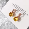 Baumelnde Ohrringe Classics 22 Farben Kristall Candy Wassertropfen Stil Roségold Farbe Tropfenohrring für Frauen Modeschmuck