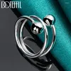 Cluster Rings Doteffil 925 Sterling Silver Double Slooth 8mm Beads Ball Ring For Woman Man Fashion Wedding Engagement Party Gift Charm