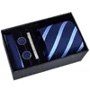 5Pcs Mens Tie Set Tie Clip Cufflinks Necktie Business Ties Gift Box Suit Slim Wedding Gravatas Decoration For Men 240119