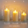 1PCS LED Flameless Electric Candles LampAcrylic Glass Battery Flickering Fake Tealightキャンドルバルク付き別々の梱包ボックス240123