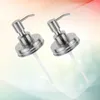 Liquid Soap Dispenser 2pcs Jar Lids Stainless Steel Decor For Kitchen& Bathroom Pumps Hand Dish Lotions/ Brushed Nickel