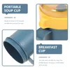 Vaisselle tasse à soupe aux céréales Portable micro-ondable: bouillie de petit déjeuner verte avec cuillère pour l'école bureau étudiant en voyage en plein air