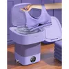 13L Blue light Portable Washing Machine Underwear with Dryer Bucket Socks Clothes Washer Camping Folding Mini 240131