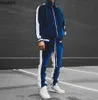 Bahar Sonbahar Erkek Kadife Set Spor Takım Erkek Kadife Kalın Hoodies Pantolon Sıcak Sweatshirt Sportswear Erkekler İçin Trailsuit 240119