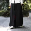 Roupas étnicas Homens Bordados Estilo Chinês Tradicional Tang Vestido Calças Pernas Largas Sinicismo Hanfu Solto Casual Algodão Reto