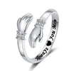 Bagues de cluster Câlin réglable pour femmes Zircone cubique Amour Lettre Bague Couples Mère Fille Ami Cadeaux Bijoux En Gros KBR095