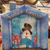 Giochi all'aperto Stampa personalizzata Grotta di Babbo Natale gonfiabile 3,5x3x3 m Natale Santa Cottage House Tenda Riparo Armadietto Cabina palloncino per la decorazione del festival di Natale