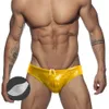 Hommes Couleur Unie Brillant Taille Basse Maillot De Bain Mode Européenne Américaine Avec Push Pad Bikinis Été Plage Surf Short À Séchage Rapide 240131