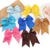 Accessoires de cheveux 1pcs couleur unie gros arcs avec attaches élastiques pour filles ruban bowknot bande en caoutchouc couvre-chef enfants