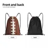 Bolsas de compras Rugby Costura Fútbol Mochila con cordón Mujeres Hombres Deporte Gimnasio Sackpack Bolsa portátil Saco