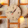 壁の時計小さな時計非ティックビンテージ装飾ミュートベッドルームメタル木製オフィスホーム