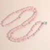 Strand OAIITE 8 mm natuurlijk roze kristal 108 Mala kralenarmband Dameswikkel Yoga Meditatie Liefdesgeluk