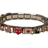 Ciondolo 5 pezzi di moda Pretty Colours Love Heart Italiani Link Link Fit Bracciale in acciaio inossidabile Bracciale da 9 mm che produce fai da te fai da te