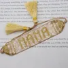 Strand Mosengkw Złoty różowy kolor ręcznie robany mama list Tassel Miyuki bransoletka moda kobiety