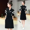 Robes de soirée Yanling 2024 Été Noir Casual Édition coréenne Étranger Slim Mode Sportswear Robe pour femme