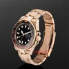 العلامة التجارية World 2024 شاهد أفضل إصدار II Watch 40 مم أسود لا علامات الاتصال Rose Gold 126715Chnr Watch Automatic Watch لمدة عامين ساعات رجال