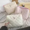 Bolsas de cosméticos de gran capacidad para mujer, bolso de maquillaje informal pequeño con cremallera, bolsos de mano de viaje de algodón suave acolchados