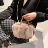 Sacs de taille hiver sac à main femme marque fausse fourrure chaude pochette à main femme en peluche bandoulière épaule sac de luxe à la mode