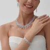 ZY UNIQUE Dubai Jewelry Sets Leaf Design Bridal Necklace Earring Set 5A Cubic Zirconia Femme Ladies Wedding Accessories 240122