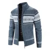 Herren Strickjacke Herbst Winter Stehkragen Zipper Pullover Mantel Jacke Männliche Kleidung Baumwolle Dicke Warme 240130