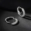 Ewya Luxury Designer 0.8CTTW D Färg Full 1 mm Hoop Earrings S925 Sterling Silver Earring for Women Party Fine Jewelry 240131