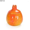 Lagringsflaskor kreativa granatäpple keramisk burk fruktform målade te kapsel tätade burkar hushåll kan godis krukor caddy