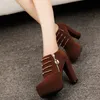 Autumn High Heels Women's Pumpar Casual Solid Color Shoes High Heel Ladies Ankle Boots Winter Shoes Women Dragkedja Pumpar Stövlar 240129