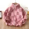 Clothing Sets 2024 Fall And Winter Season Baby Boutique Girl Cotton Long Jumper Set Round Neck Pink Girls Top Clothes Zipper Trim Pullover