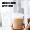 Dinnerware Sets Bombilla Mate Stainless Steel Drinking Spoon Straws Yerba Tea Reusable Removable Filtered