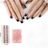 360 pièces cercueil presse sur ongles longs amande faux ongles carrés français faux ongles blanc noir bricolage portable couverture complète ongles conseils