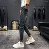 Jeans pour hommes Pantalons déchirés pour hommes Goth Skinny Tight Male Cowboy Pantalon Pipe Slim Fit cassé déchiré avec des trous 2024 Tendance de haute qualité