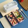 Dinnerware Snack Storage Container Stackable Bento Box Double Layer Adult Lunch Compartment Containers Kit For Meal Prep